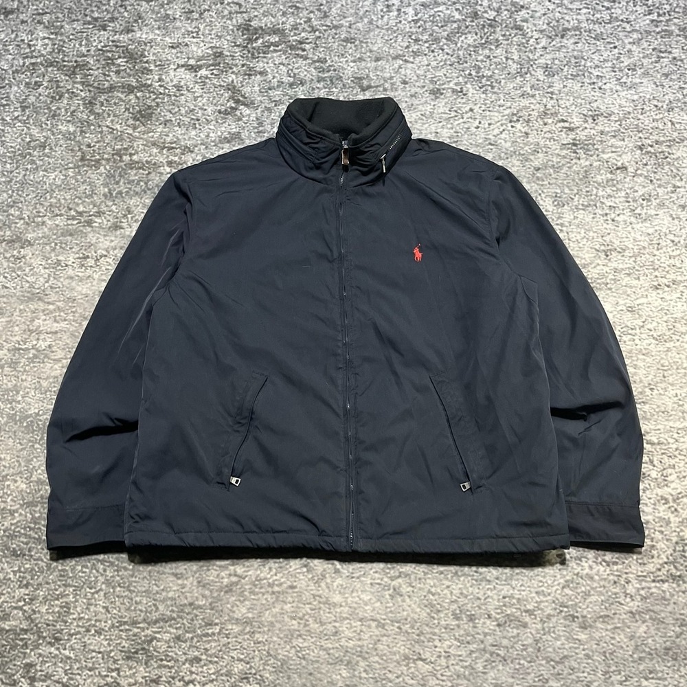 Polo Ralph‎ Lauren Fleece Lined Jacket Mens XL Blue Bomber Embroidered Pony